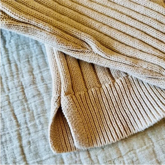 LA Hearts Ribbed Cropped Knit Sweater 100% Cotton | Women’s Large | Neutral Cozy - Picture 5 of 8